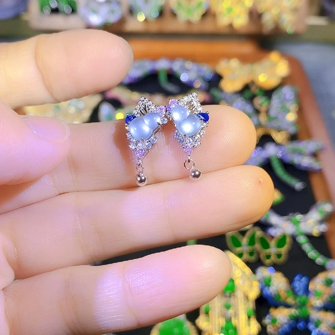 吊坠(不含链)银S925镶嵌翡翠