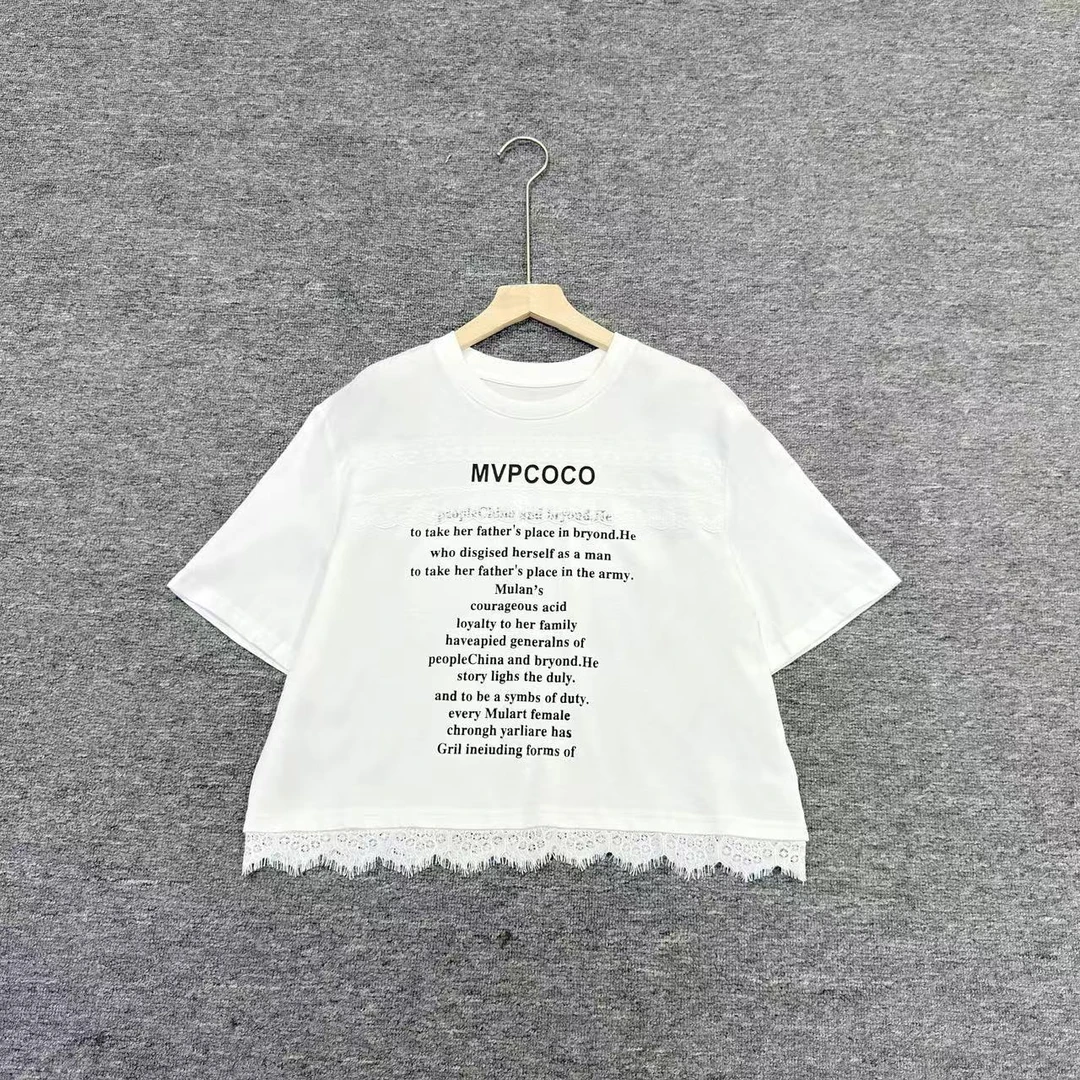 JW/静稳2025时尚宽松百搭休闲女款减龄字母短袖T恤5551085