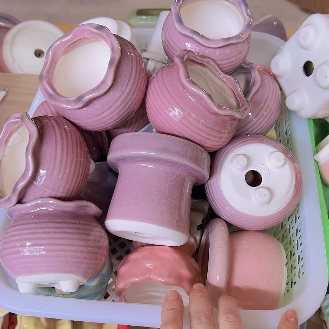 陶瓷花盆当场满12包邮随机6个