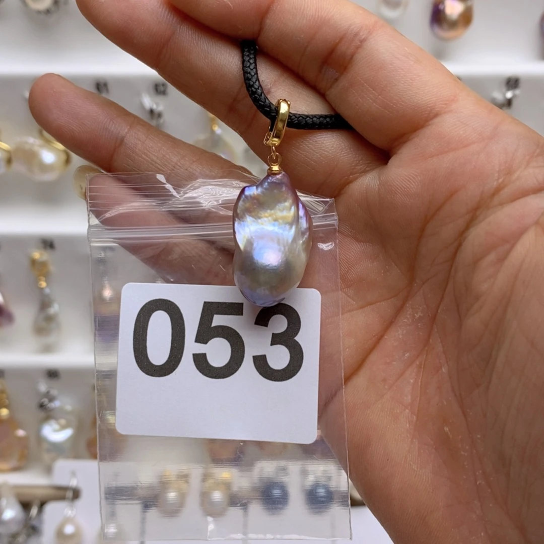 淡水珍珠颈饰银S925镶嵌53