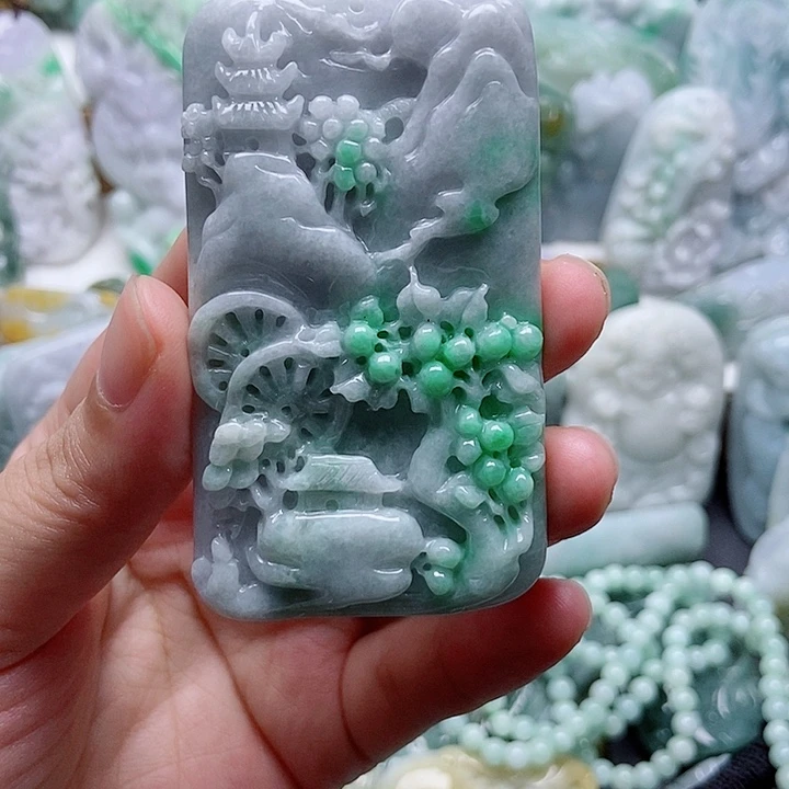 翡翠未镶嵌吊坠(不含链)1