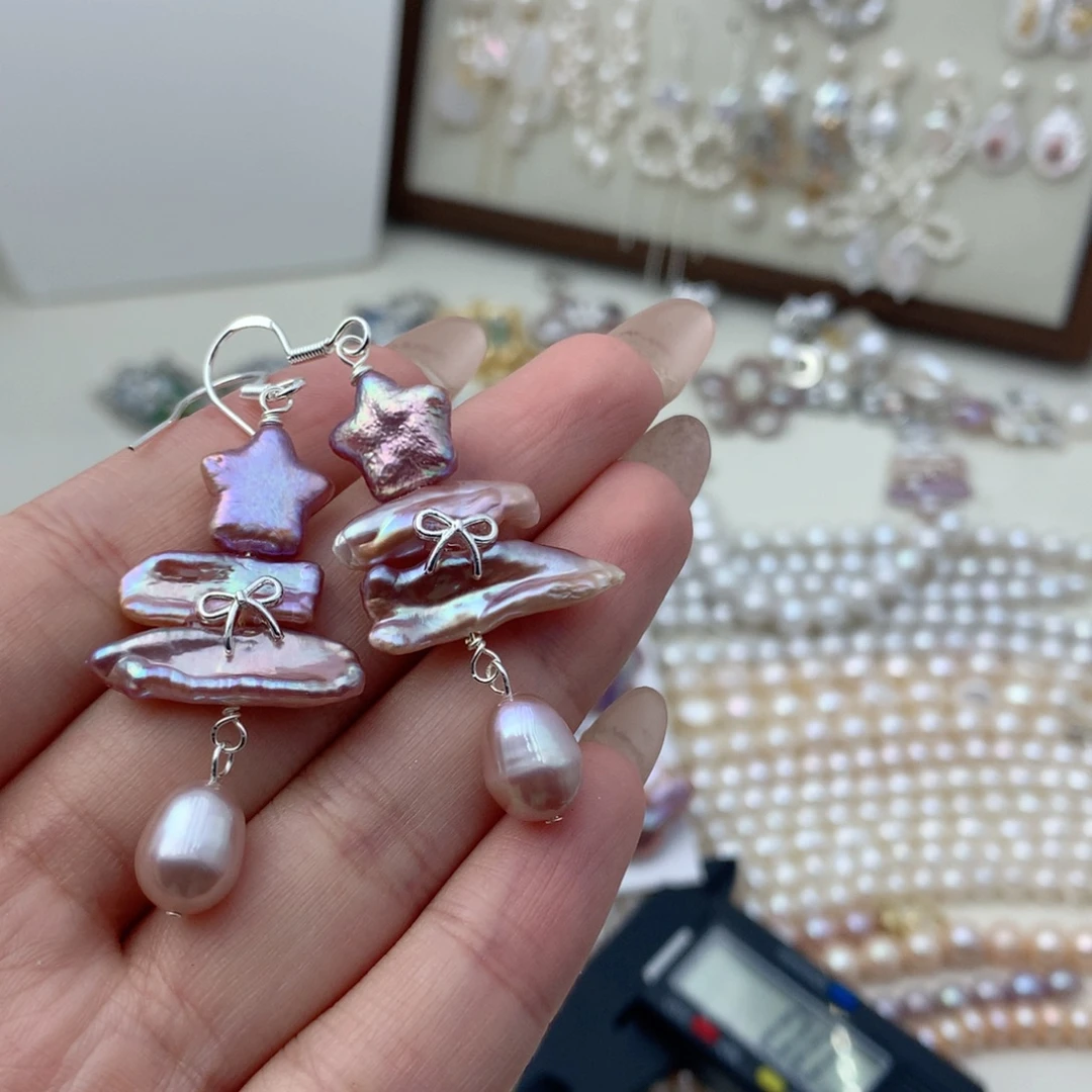 麻***辣淡水珍珠颈饰合金