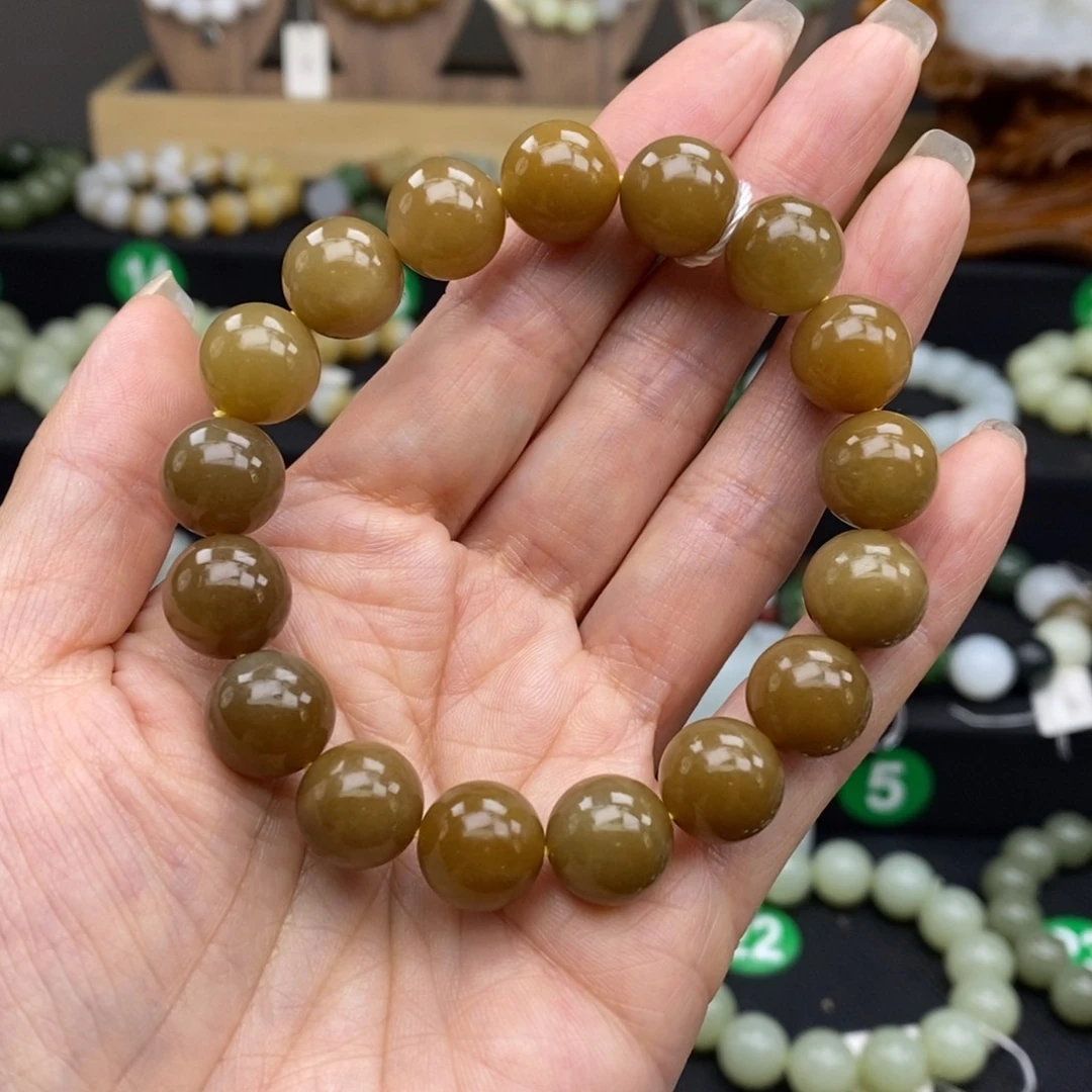 和田玉（糖玉）手链未镶嵌12m m