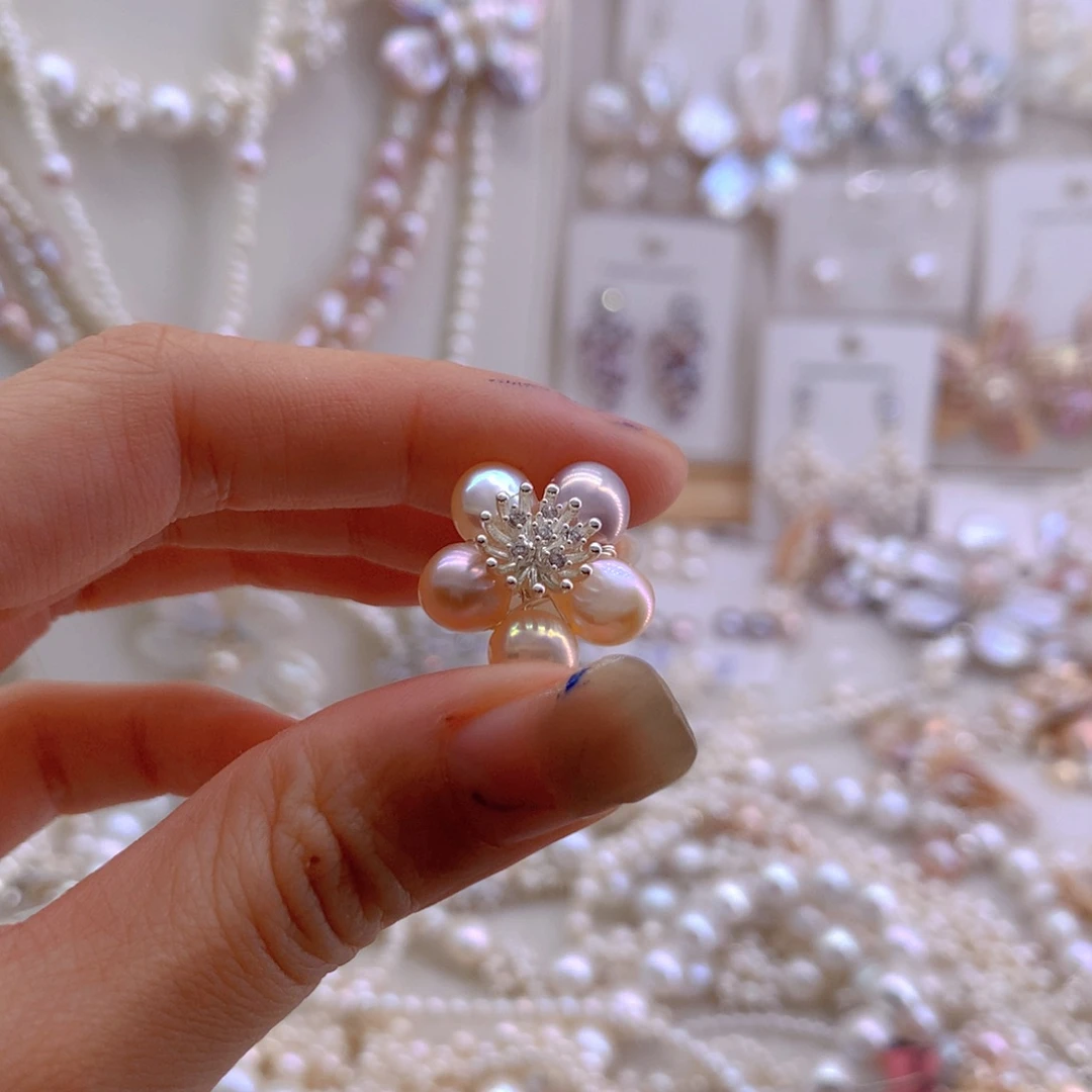 Y***）戒指随机未镶嵌淡水珍珠