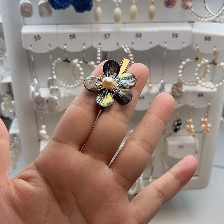 淡水珍珠发夹未镶嵌