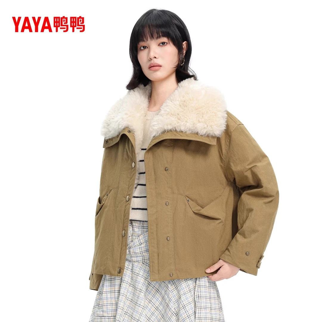 鸭鸭百搭短款羽绒服女款2025冬季新款时尚潮流高端鸭绒保暖外套潮