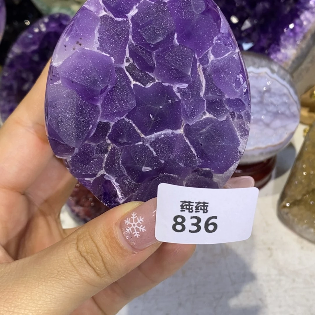 大型摆件（非配饰）未镶嵌紫晶全抛牙软龙蛋