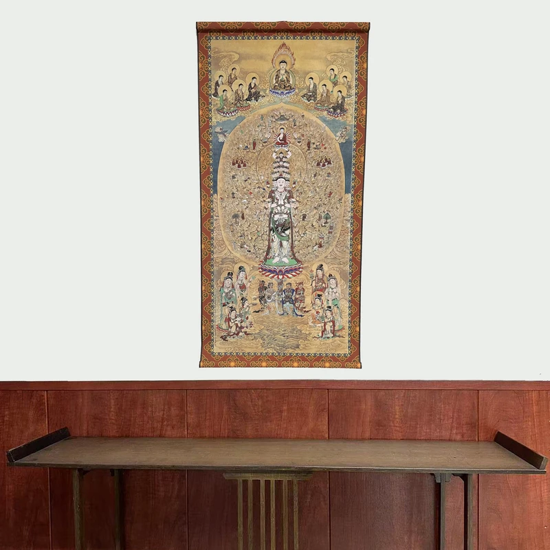 【17千手千眼观音】净尺寸40X85cm现代简约挂轴装饰画