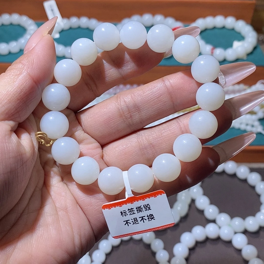 和田玉未镶嵌手串12m