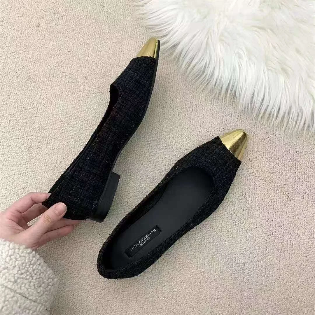 法式低跟玛丽珍鞋女2025春季新款时尚百搭尖头平底气质单鞋瓢鞋女