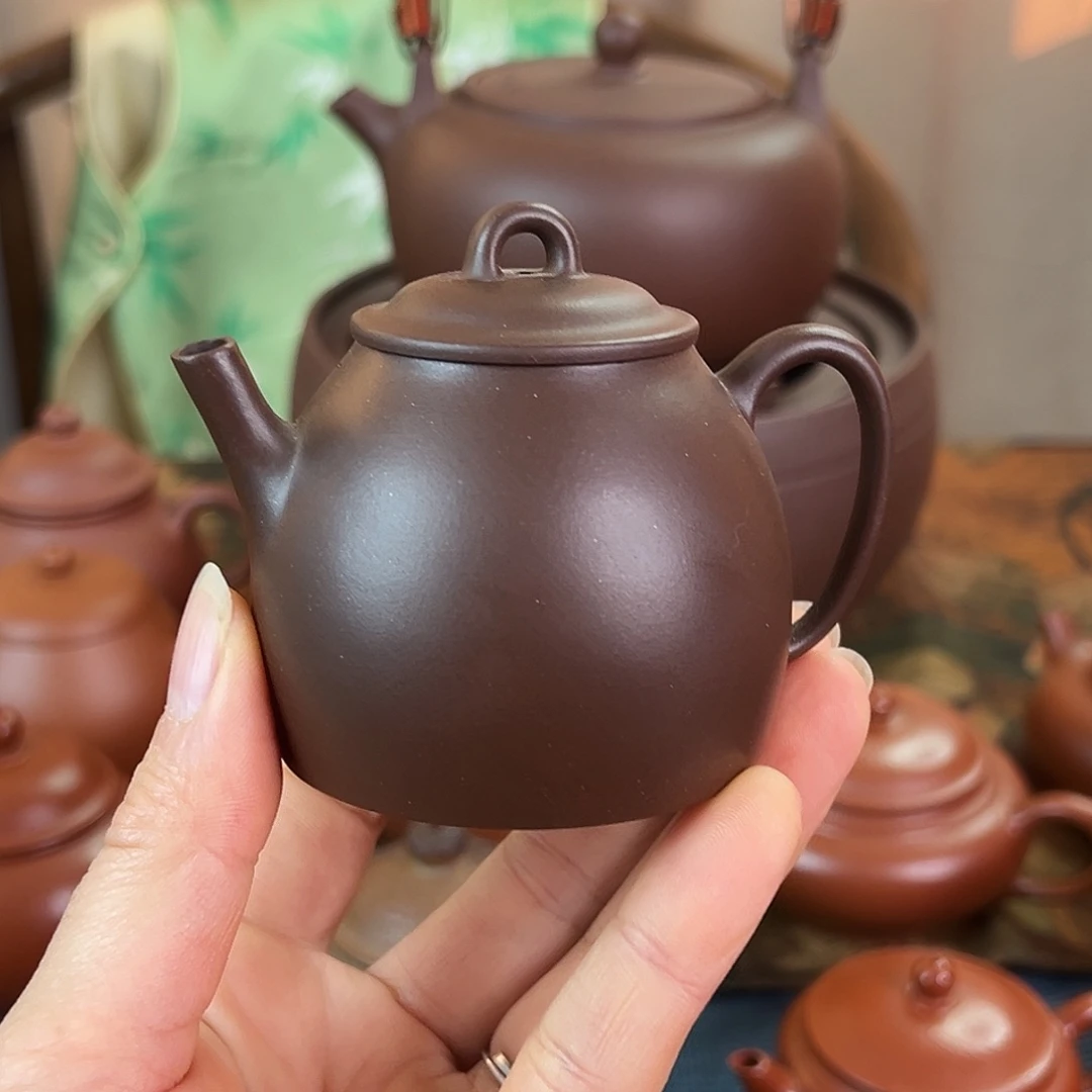 紫砂茶壶精品 文人汉瓦 文革紫泥 130cc