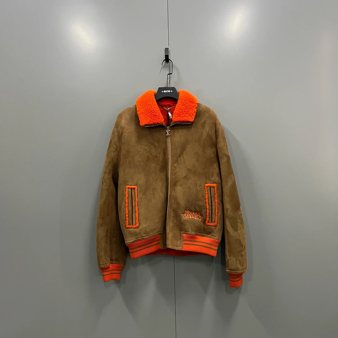 未使用 LouisVuitton/路易威登 j1 拼色皮毛一体夹克外套 103279