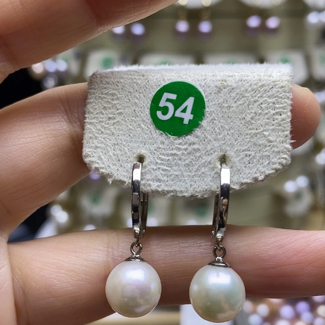 银S925镶嵌耳饰淡水珍珠