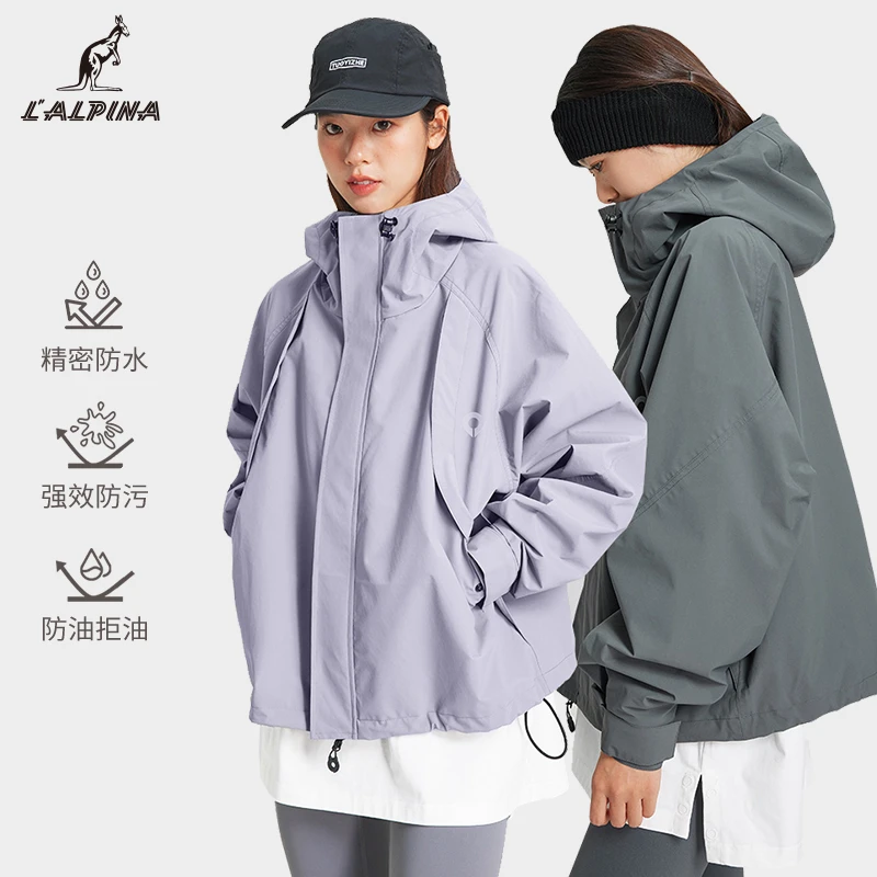 LA三防连帽冲锋衣透气男女同款百搭冲锋衣外套户外全热封软壳保暖