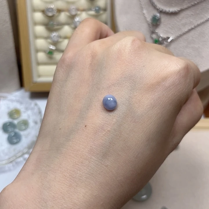 翡翠未镶嵌颈饰紫罗兰飘花蛋面