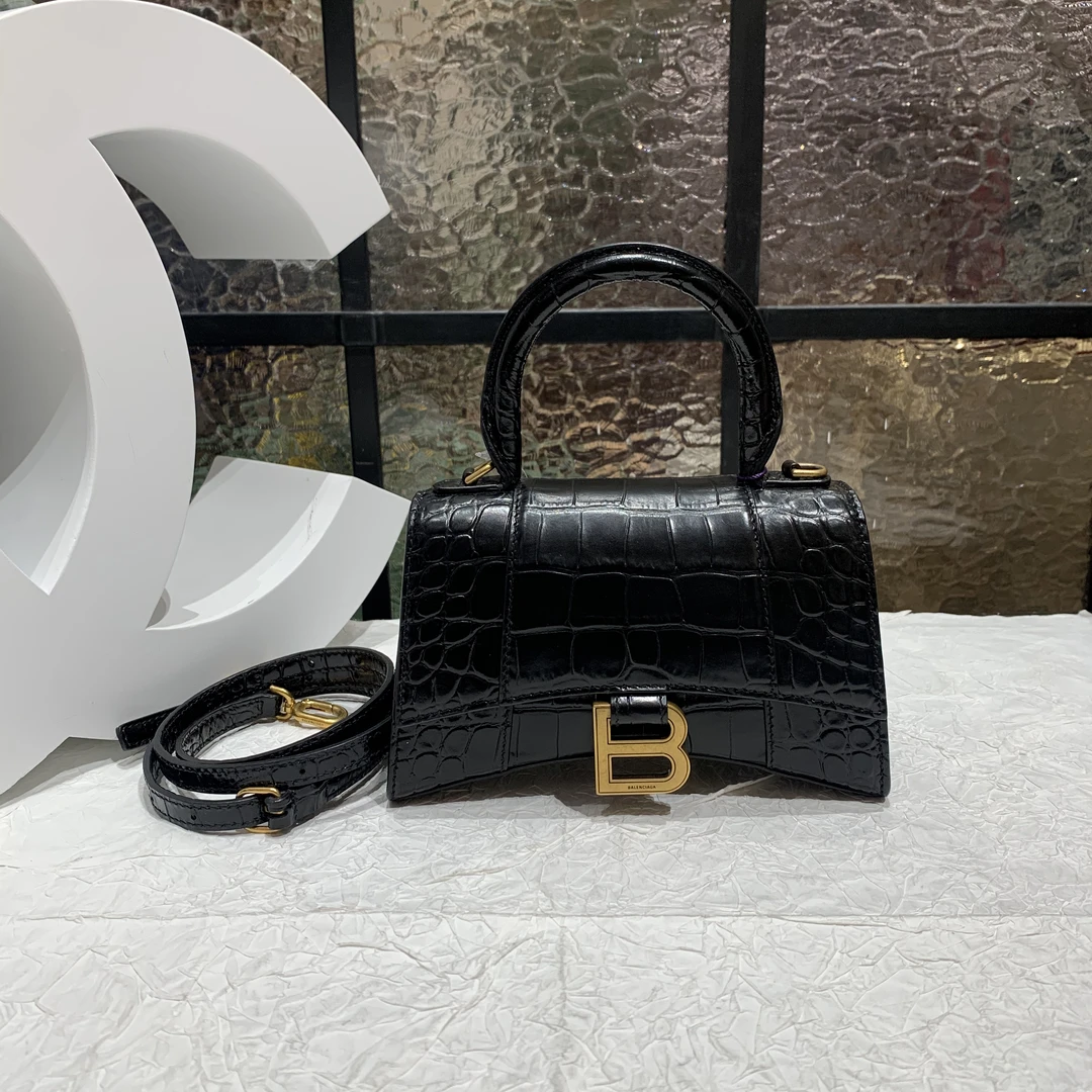 95新 Balenciaga/巴黎世家 巴黎世家黑金xs沙漏包 25090089-09