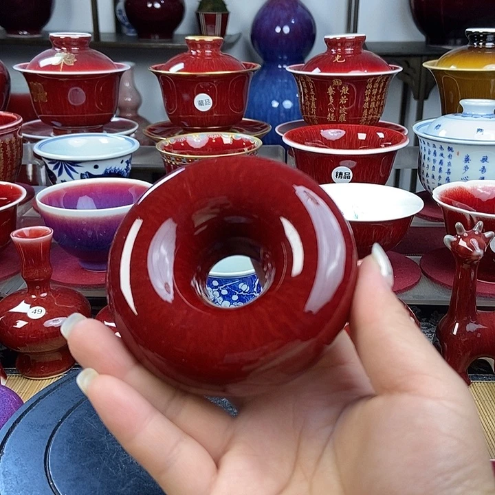 陶瓷景德镇名陶雅玩原矿郎红