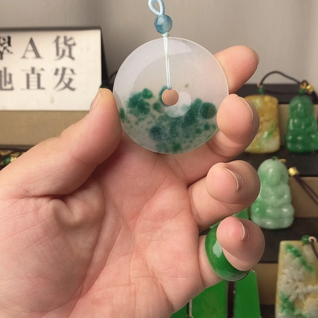 翡翠银S925镶嵌吊坠(赠链)