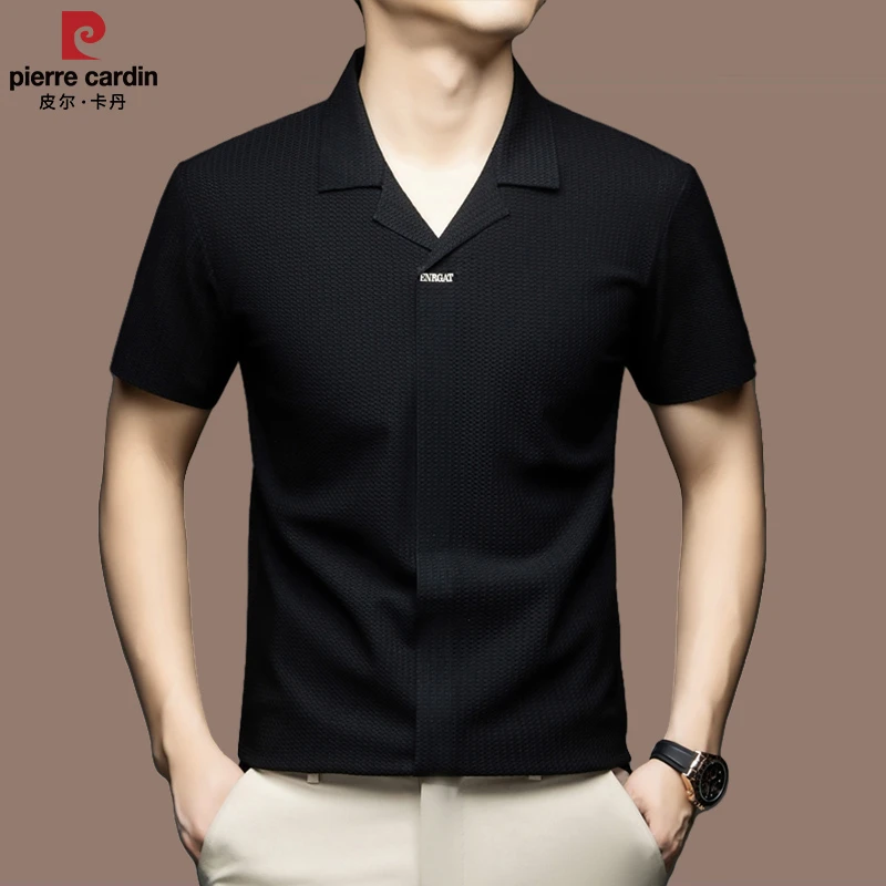 【国际大牌皮尔卡丹】高档男士短袖t恤夏季薄款轻奢翻领男款上衣潮