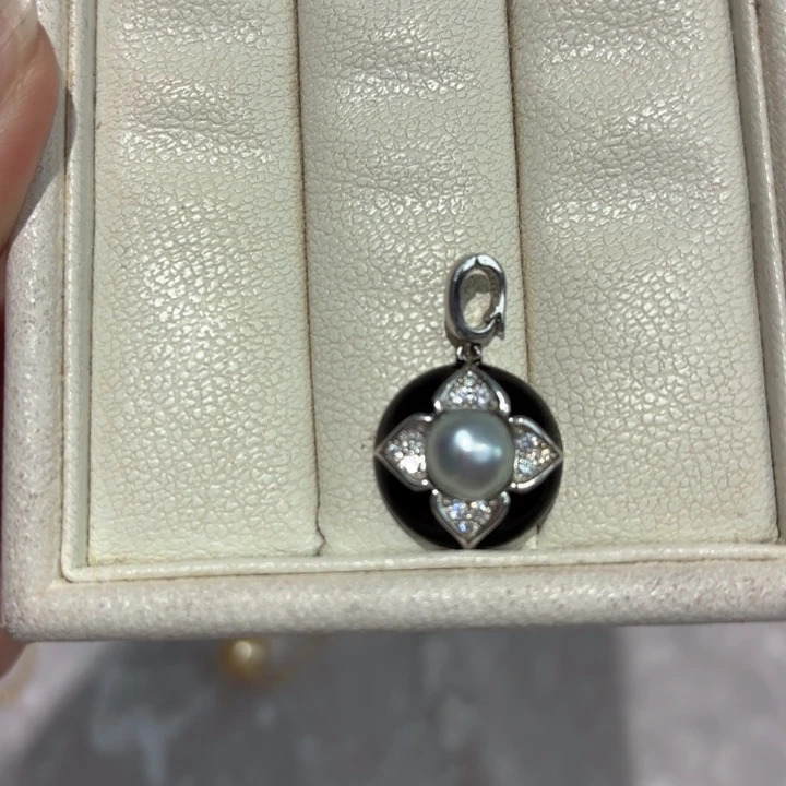 海水珍珠银S925镶嵌颈饰