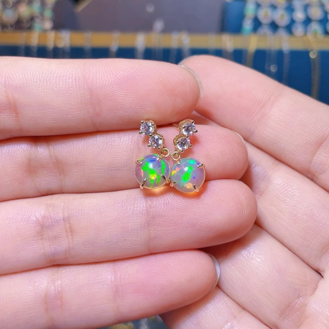 欧泊耳钉）18K金镶嵌用****7