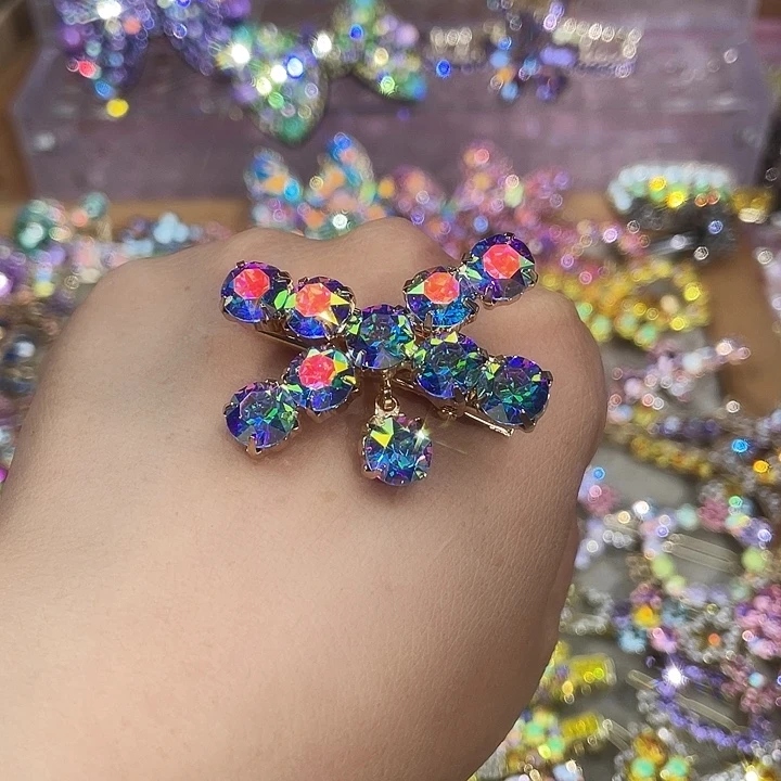 皮质铁合金蓝色边夹