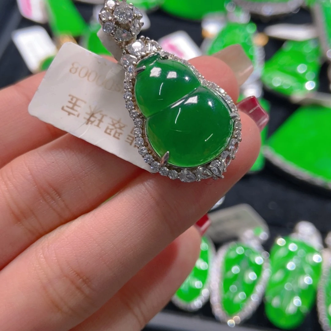 翡翠吊坠(不含链)银S925镶嵌