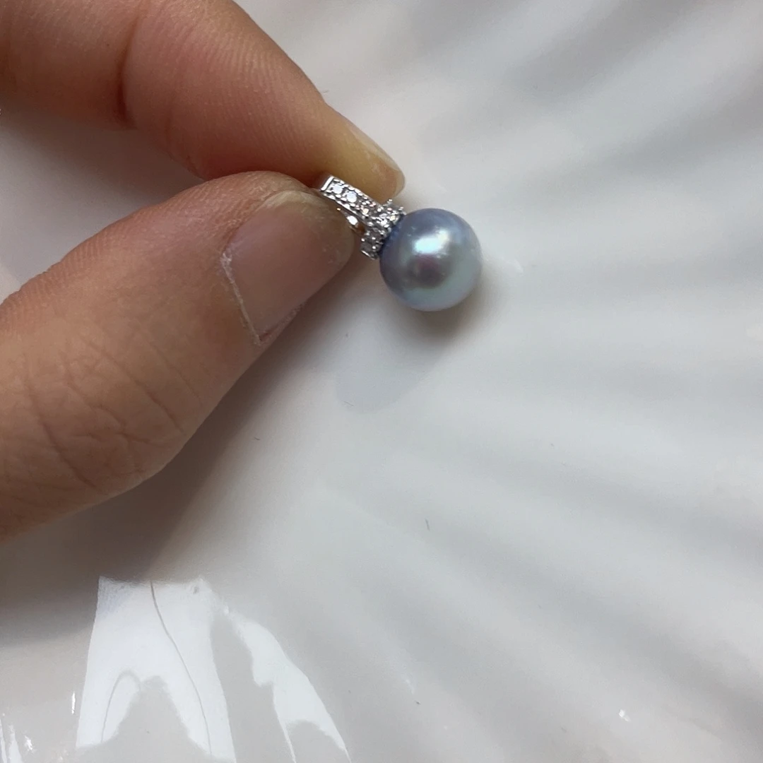 吊坠(不含链)银S925镶嵌海水珍珠