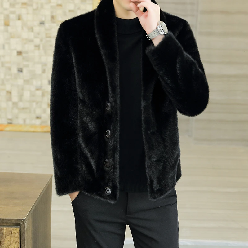 冬季双面穿皮草男2025新款青年保暖皮毛一体皮衣夹克外套