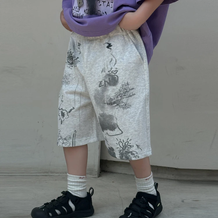 男童短裤夏季儿童个性设计五分裤男孩2025夏装中大童宽松中裤子潮