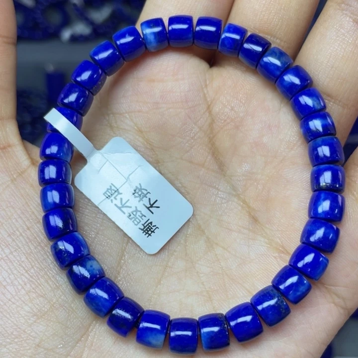 青金石未镶嵌7×5mm直切手串