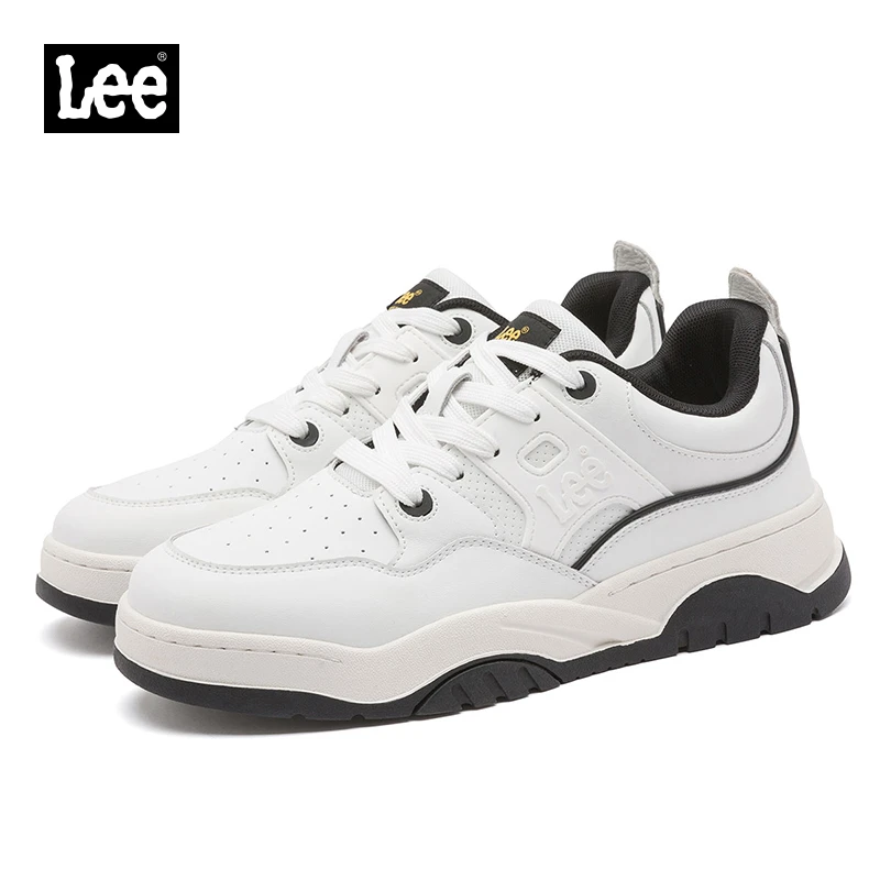 Lee男鞋真皮板鞋男款2025新款春季透气小白鞋男潮鞋百搭休闲鞋男