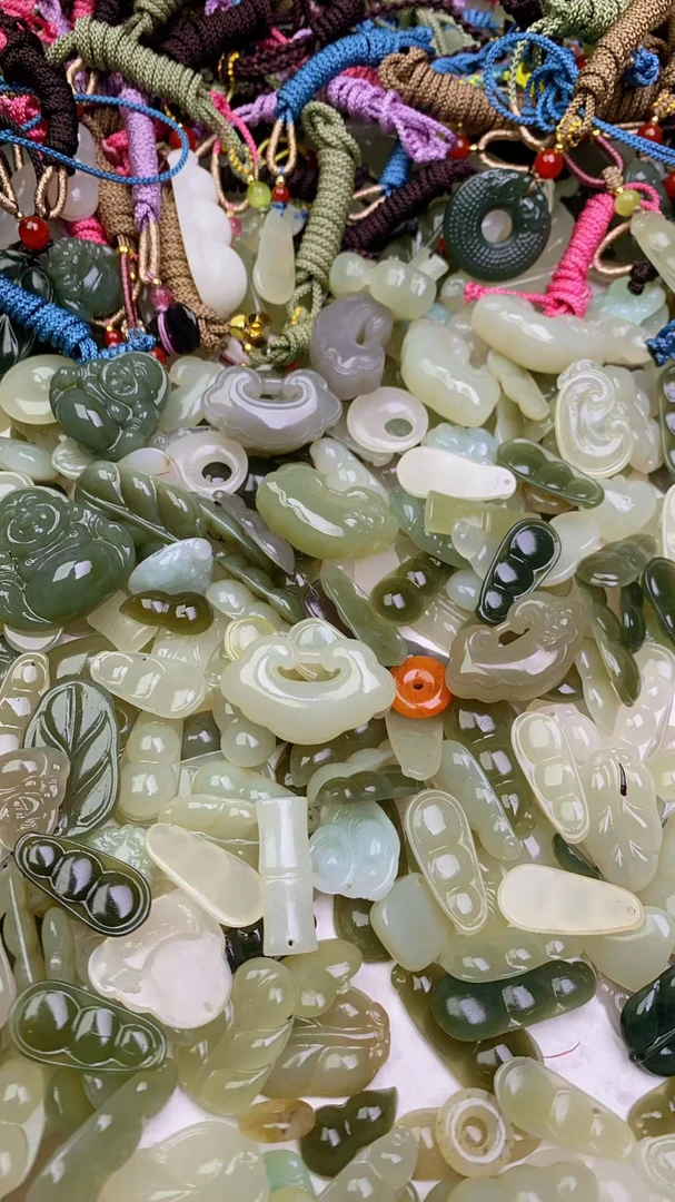 天然和田玉任选4件 竹节叶子树叶平安扣如意锁发货包容多样性