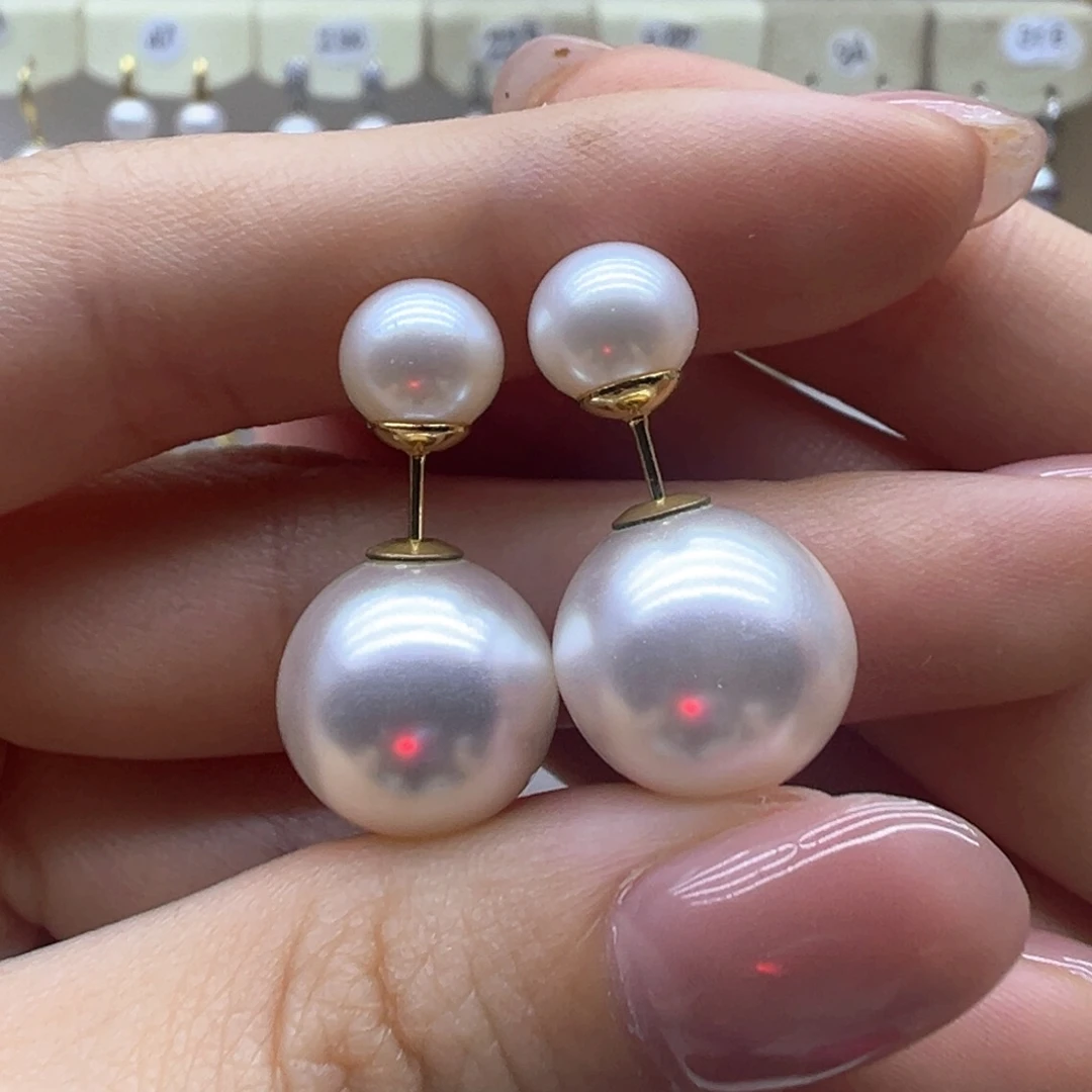 银S925镶嵌淡水珍珠耳饰