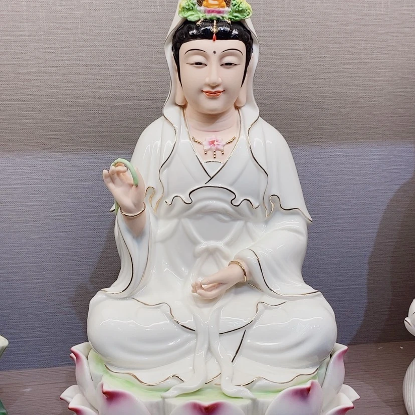 【闪购商品】瓷片德化陶瓷精品观音14寸