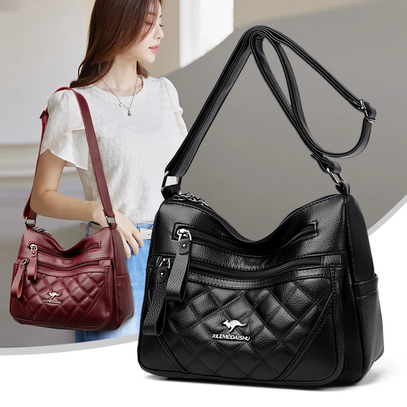 双11特惠时尚斜挎包单肩妈妈包休闲百搭女士包包中老年单肩包