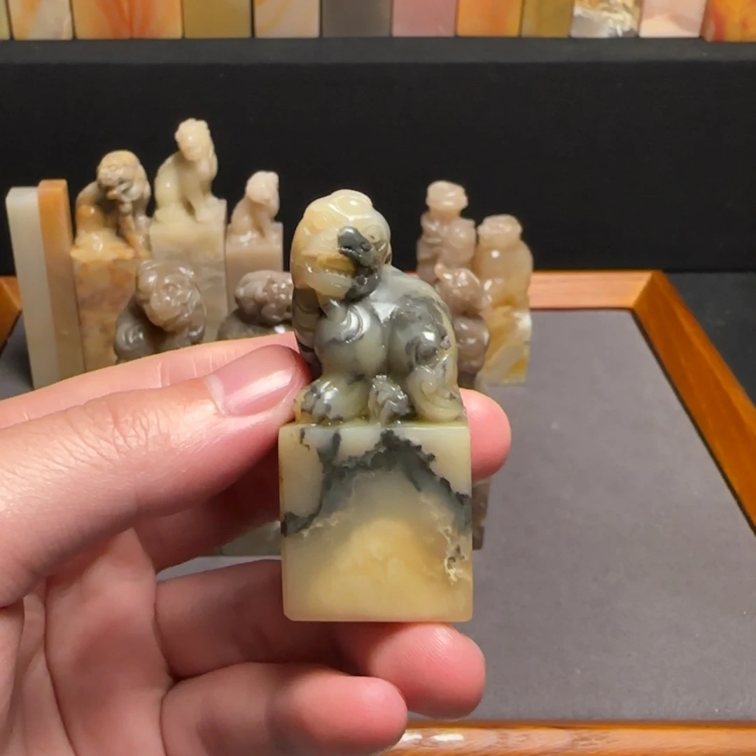 巴林石印石凝墨冻2.5×5.7