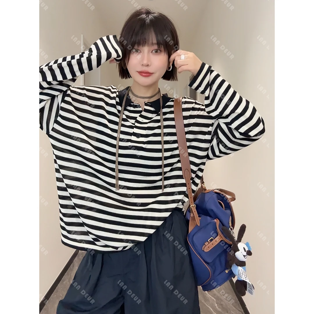 【舒适着装】Polo领针织套头罩衫薄款时尚休闲气质小衫女上衣防晒