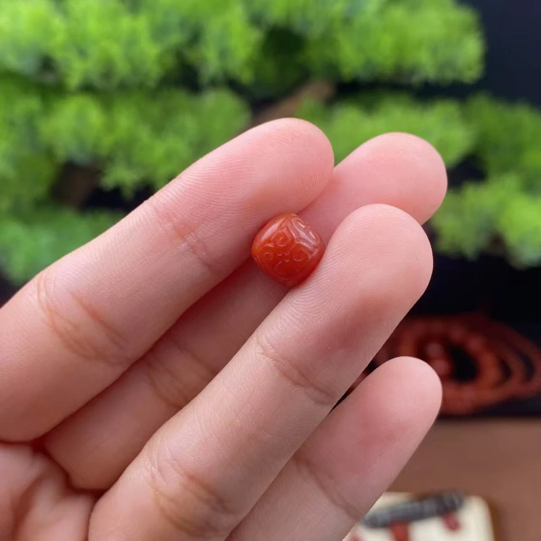 南红玛瑙桶珠顶珠腰珠老型回纹桶珠9m腰珠直播间选购多样性发一