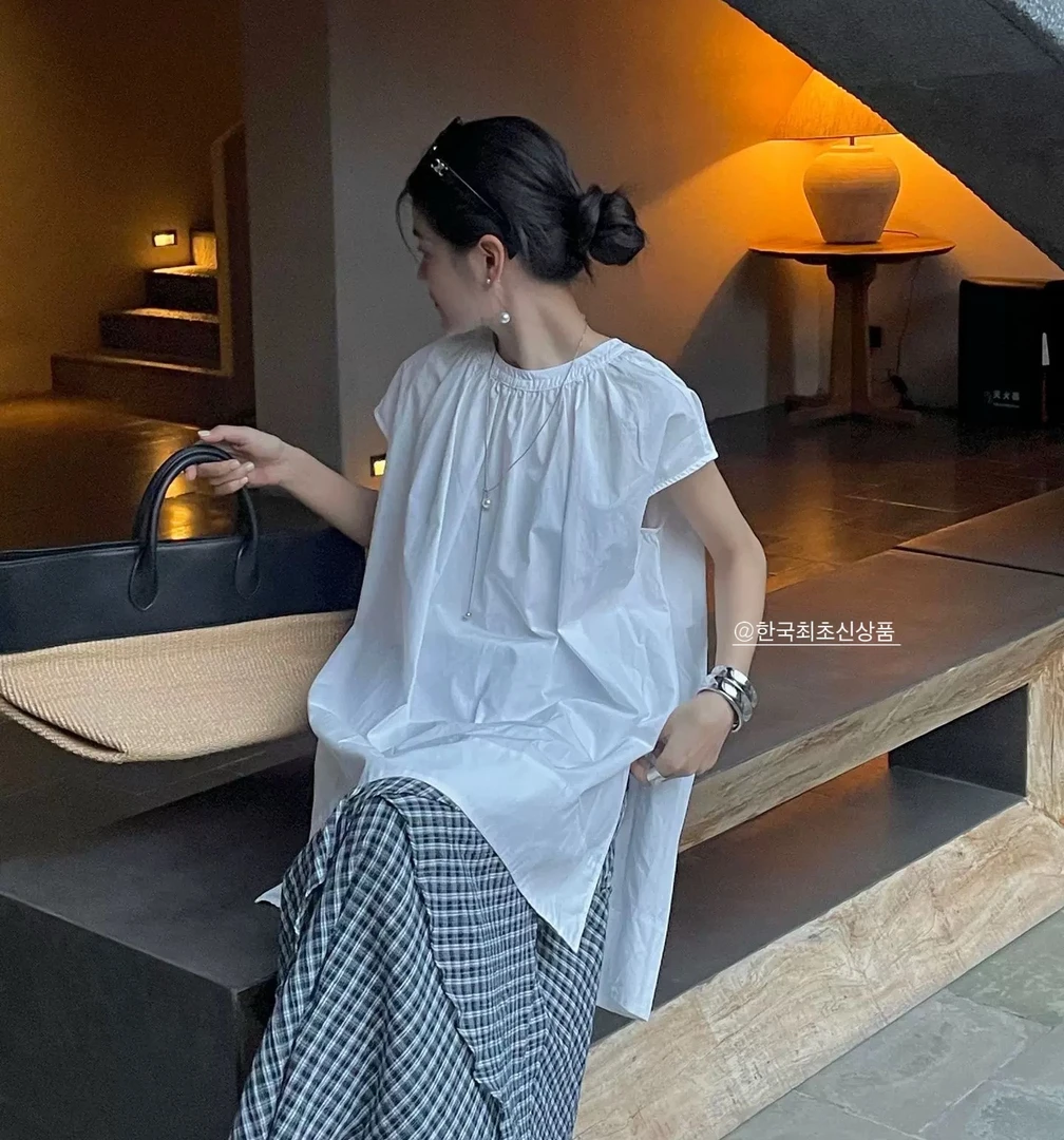 （藏肉小心机）韩国原版！区别市面短的版本！纯棉圆领短袖砍袖3171