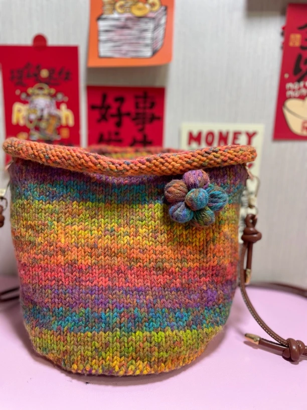 滟秋棒针手拎斜挎包绿野仙踪斑斓童年