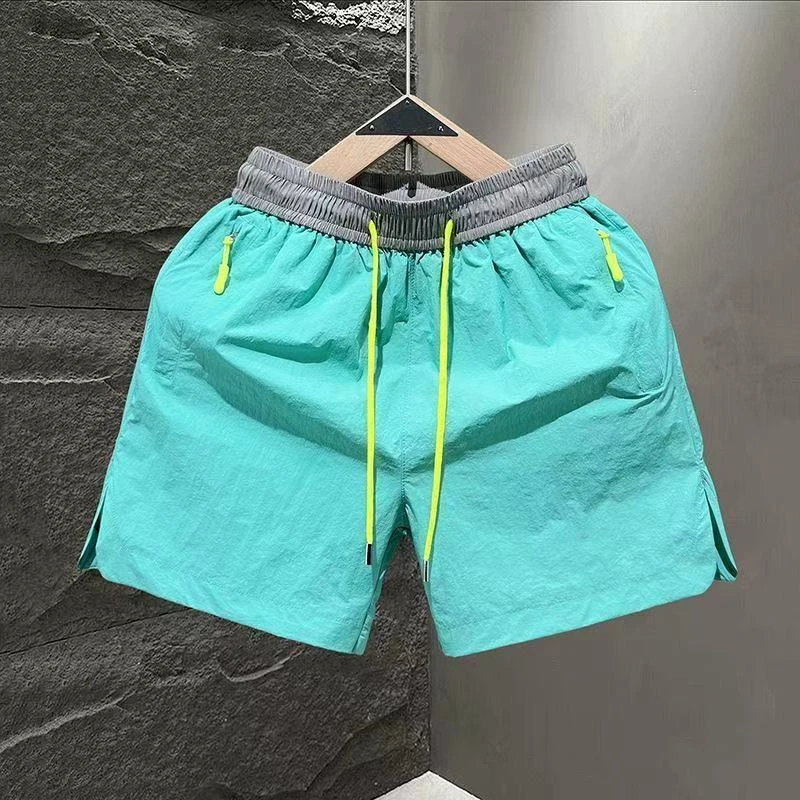 夏季薄款短裤男速干三分裤美式运动裤休闲沙滩裤潮流宽松跑步中裤