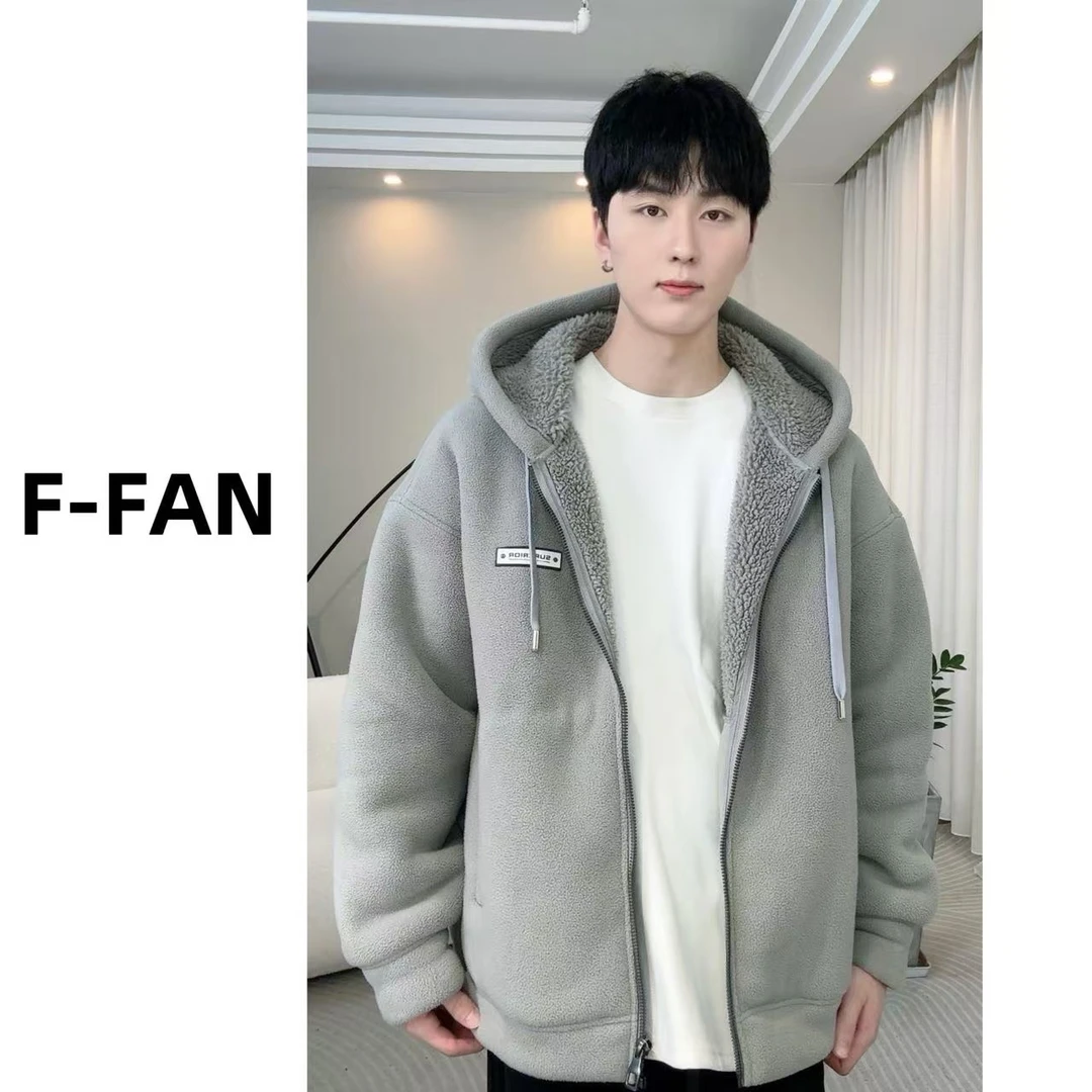 冬季绒加厚休闲宽松百搭加保暖防风抗寒连帽外套男女同款卫衣