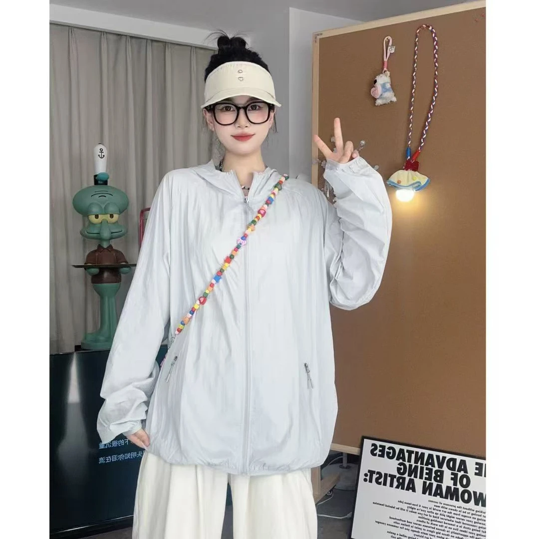 户外夏季冰丝防晒衣防紫外线男女同款连帽情侣防晒衣轻薄透气薄款