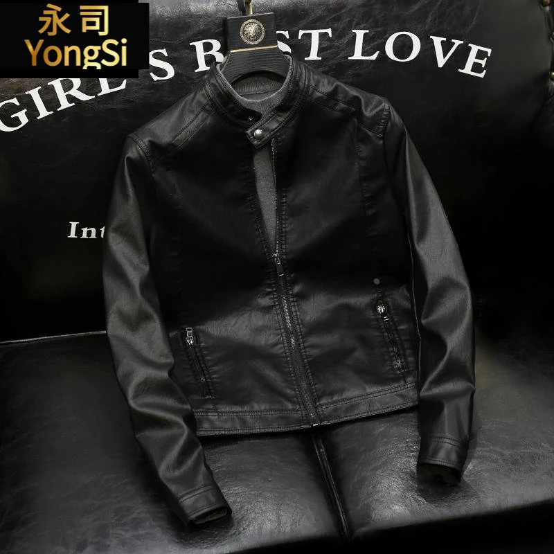 简约高级感皮衣夹克男修身复古美式外套设计感时尚男装春秋外衣潮