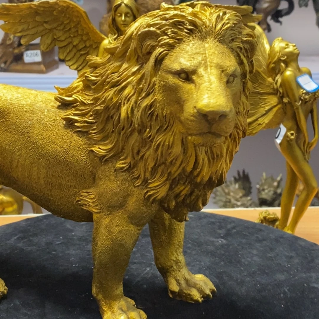 黄铜材质，大狮子室内摆件