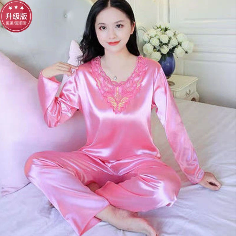 女款睡衣夏季2025新款时尚冰丝高级感套装性感春秋夏天大码薄款潮