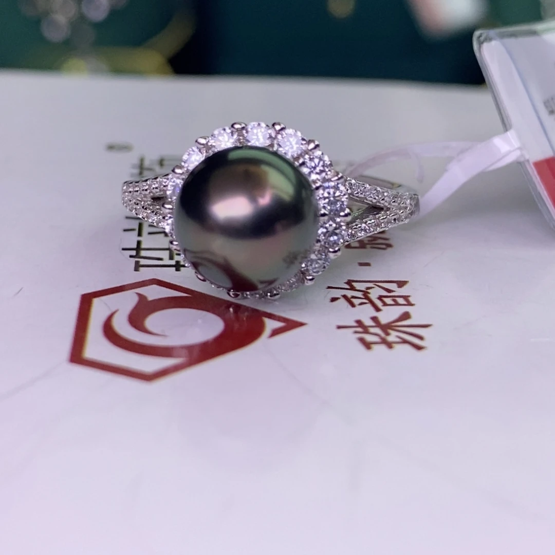 银S925镶嵌戒指海水珍珠
