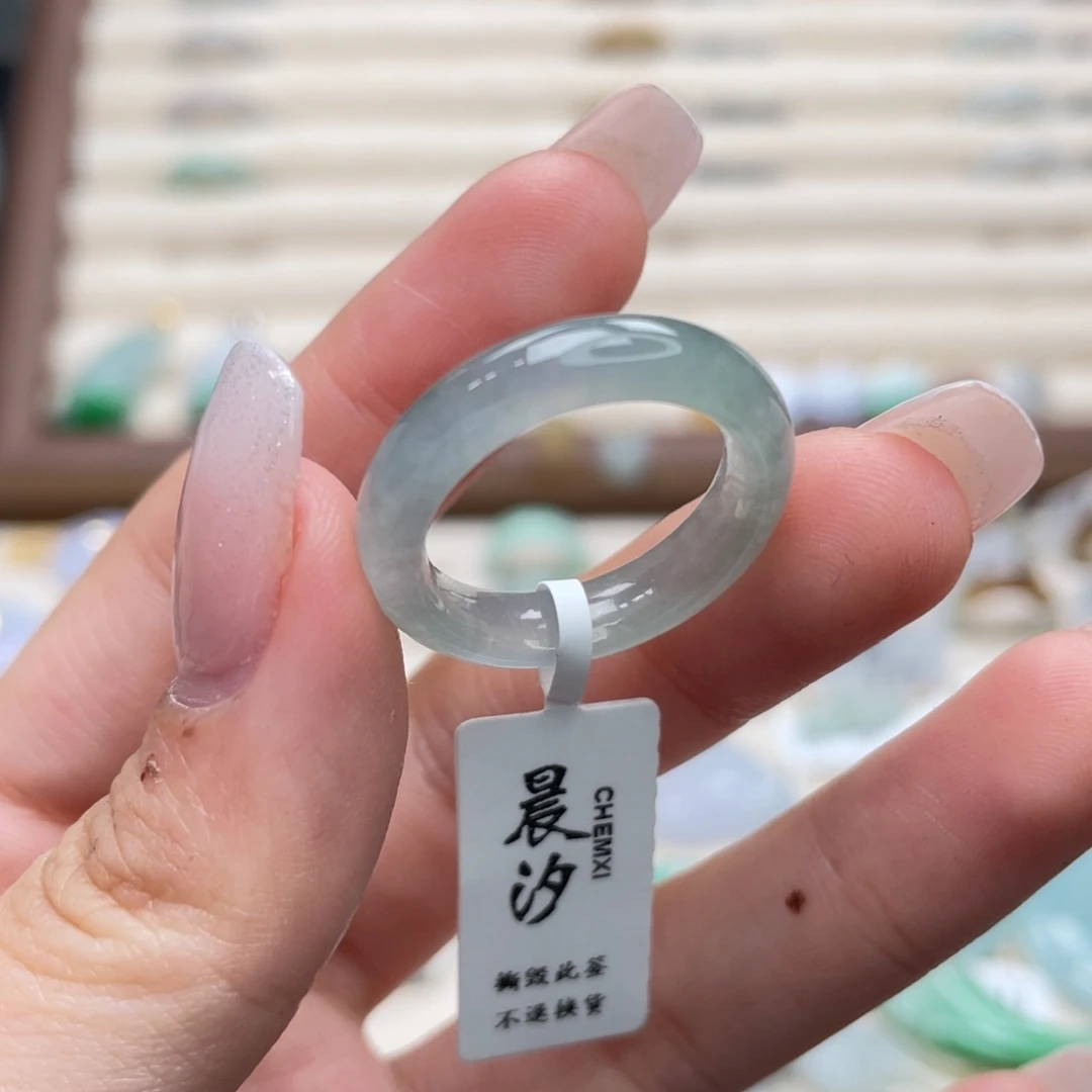 翡翠未镶嵌戒圈a38港圈16梦幻春彩
