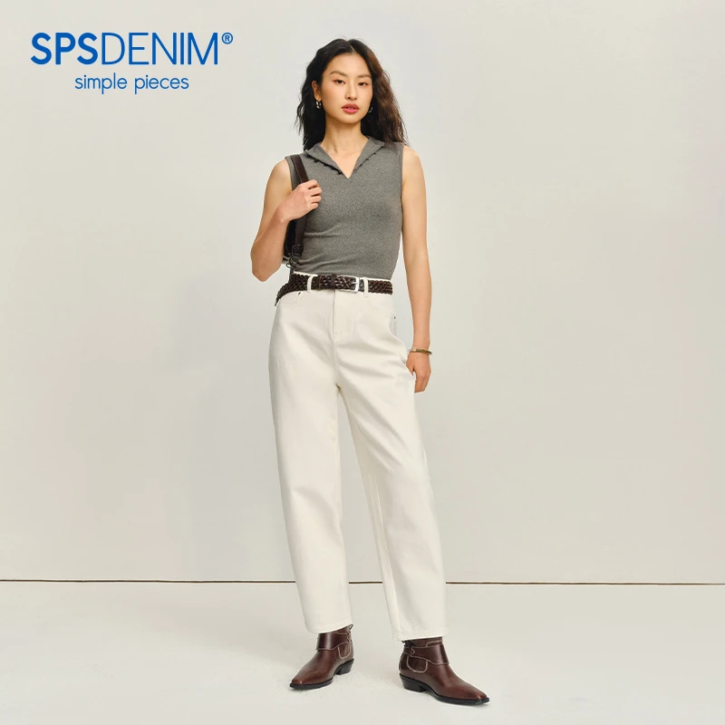 simple pieces【宽松十分茧型月亮裤】大梨形天菜显瘦牛仔裤S41J002
